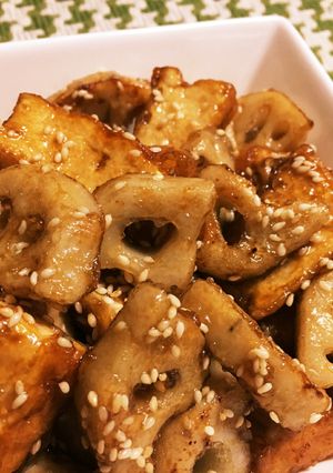 れんこんと厚揚げの甘辛焼き-レシピのメイン写真
