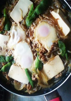 アツアツ牛すき豆腐煮込み♪-レシピのメイン写真