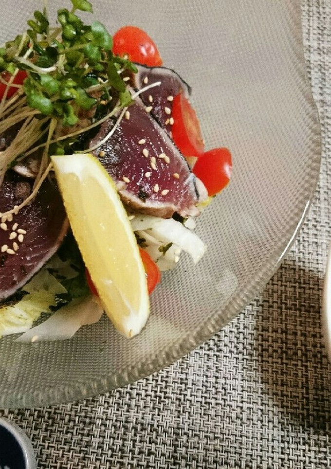 カツオのたたきと炒め野菜のサラダ-レシピのメイン写真
