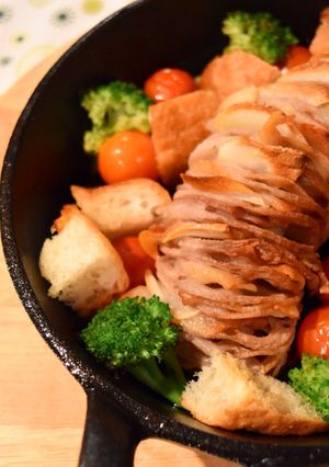 塩豚ハッセルバック蓮根☆ヘルシーで美味〜-レシピのメイン写真