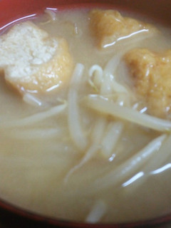 モヤシと揚げさんの味噌汁-レシピのメイン写真