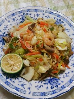 麺もちもち!シーフードと豚肉で塩焼きそば-レシピのメイン写真