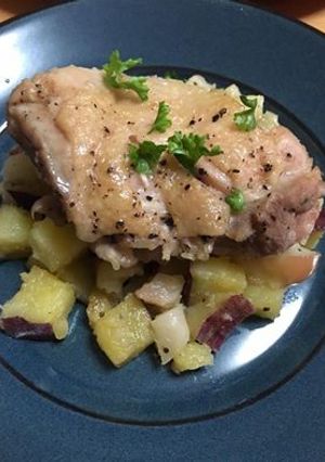 かんしょとりんごの鶏肉煮込み-レシピのメイン写真