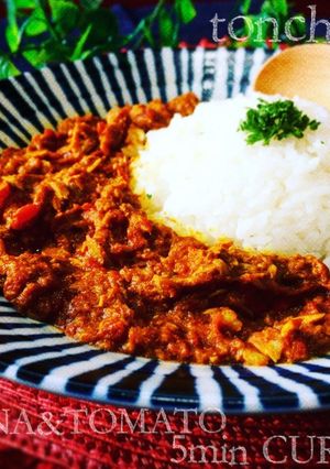 レンジ5分✳︎包丁なしのツナトマトカレー-レシピのメイン写真