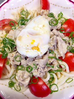 簡単な安いさっぱり冷しゃぶの胡麻うどん-レシピのメイン写真