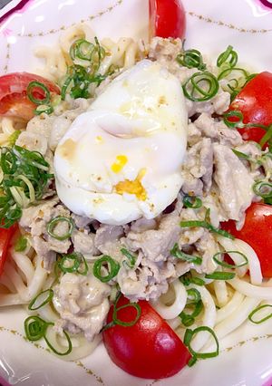 簡単な安いさっぱり冷しゃぶの胡麻うどん-レシピのメイン写真