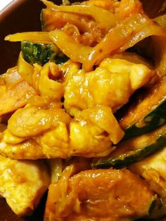 鶏もも肉とカボチャのカレー炒め-レシピのメイン写真