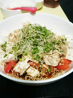 たった3分☆トマトと豆腐のポン酢サラダ☆-レシピのメイン写真