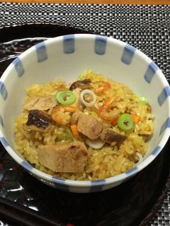 炊飯器で☆焼き豚入り☆カレー中華おこわ-レシピのメイン写真