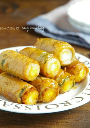 ☆簡単☆肉巻きチーズちくわの照り焼き-レシピのメイン写真