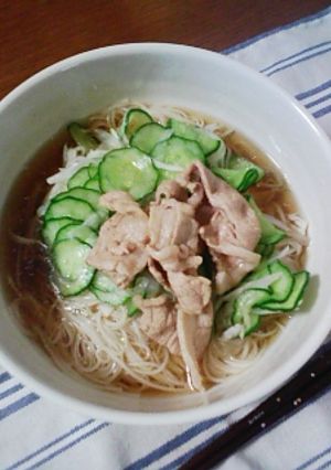 豚肉と胡瓜の冷汁そうめん-レシピのメイン写真