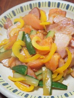厚切りベーコンと三色野菜のオイスター炒め-レシピのメイン写真
