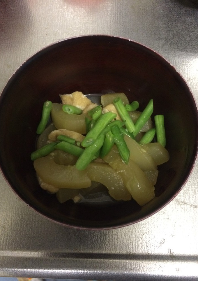 赤毛瓜と油揚げの煮物-レシピのメイン写真