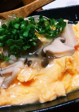 キノコのあんかけ和風オムライス-レシピのメイン写真