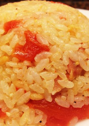 炊飯器☆桃屋きざみにんにくトマトピラフ♪-レシピのメイン写真