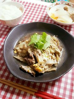 簡単おかず♪牛肉と牛蒡の卵とじ-レシピのメイン写真