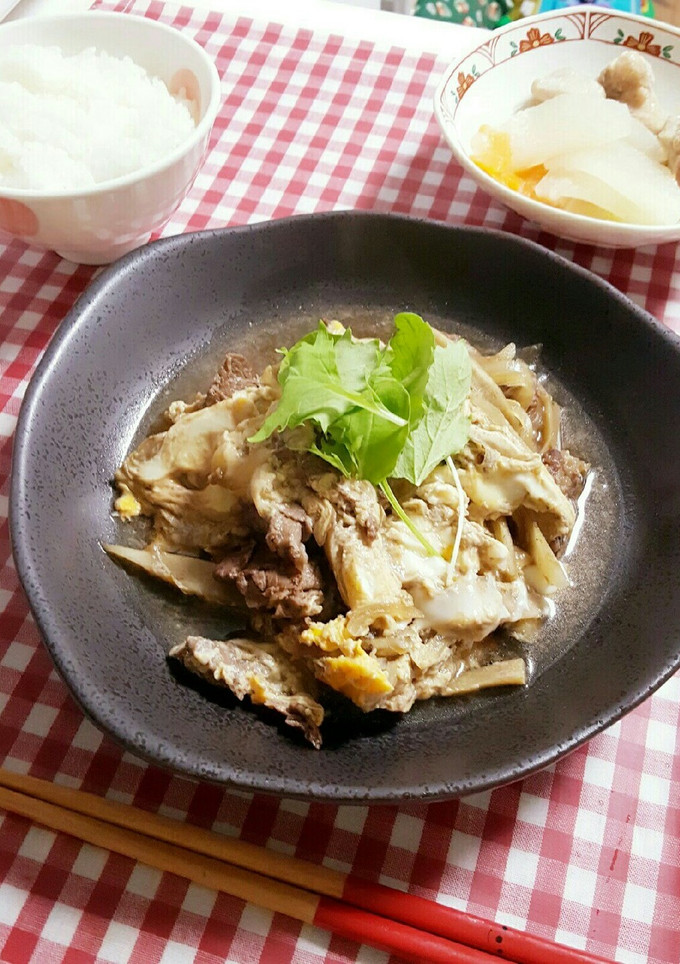 簡単おかず♪牛肉と牛蒡の卵とじ-レシピのメイン写真