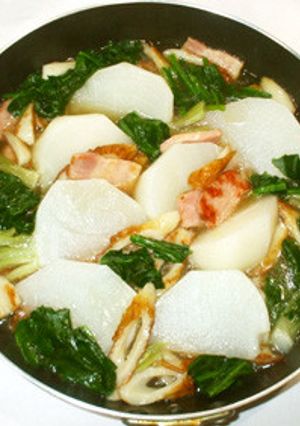 カブのあんかけ煮物♪チクワとほうれん草-レシピのメイン写真