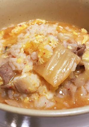 簡単！キムチと豚肉の雑炊-レシピのメイン写真
