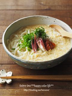 白だしで作る★梅玉あんかけうどん-レシピのメイン写真