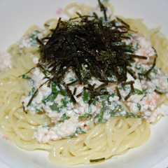 รูปของ 低カロリ-☆豆腐明太子パスタ♪