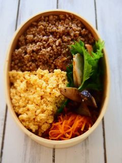 冷めてもしっとり 鶏そぼろの2色丼-レシピのメイン写真