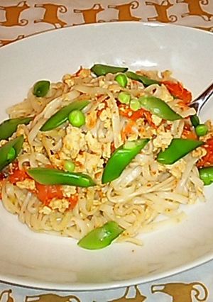 トマトと卵の焼きうどん-レシピのメイン写真