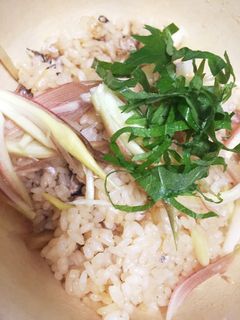 サンマとミョウガの麺つゆで炊き込みご飯-レシピのメイン写真