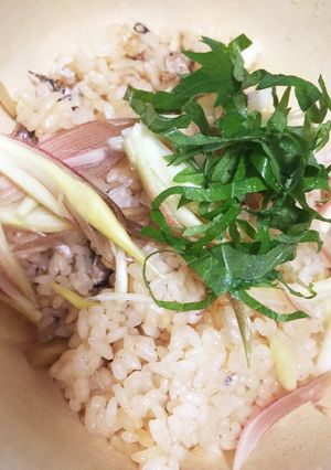 サンマとミョウガの麺つゆで炊き込みご飯-レシピのメイン写真