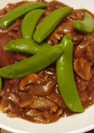 煮込みハンバーグ皿丼-レシピのメイン写真
