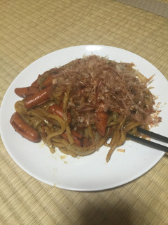 鰹節たっぷり焼きうどん!-レシピのメイン写真