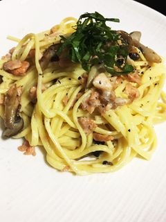 *鮭とキノコのクリームパスタ*-レシピのメイン写真