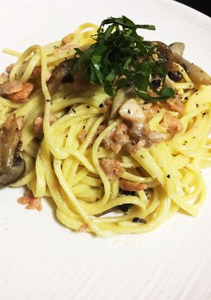 ＊鮭とキノコのクリームパスタ＊-レシピのメイン写真