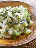麦入りで♪大根菜のリゾット