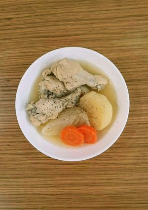 スープを味わう♪鶏手羽元と野菜のスープ-レシピのメイン写真
