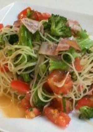 【簡単】トマトとブロッコリーの冷製パスタ-レシピのメイン写真