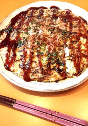 満足感たっぷりヘルシー♡えびのお好み焼き-レシピのメイン写真