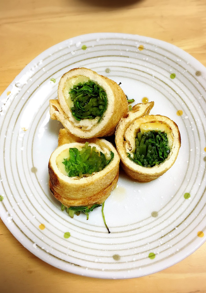豆苗とチーズの油揚げ巻き-レシピのメイン写真