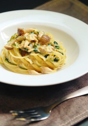 しめじとツナとほうれん草のクリームパスタ-レシピのメイン写真