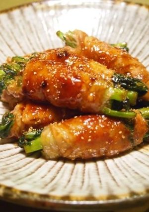 タレが美味しい　菜の花の豚肉巻き-レシピのメイン写真