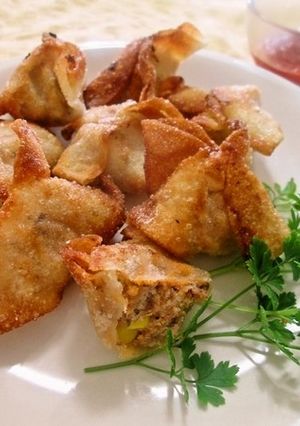 餃子の皮で☆さば缶&おからのサモサ-レシピのメイン写真