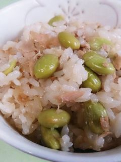 簡単!枝豆とツナの炊き込みご飯-レシピのメイン写真