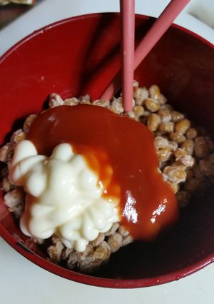超簡単一品♪ケチャマヨ納豆(ﾉ´∀｀*)-レシピのメイン写真