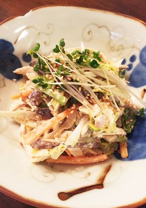 鶏胸肉と野菜のゴマたっぷりマヨサラダ-レシピのメイン写真