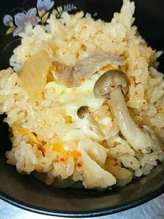 しめじ☆豚バラ☆キムチの炊き込みご飯-レシピのメイン写真