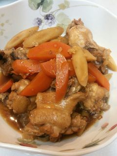 圧力鍋で作る! 鶏肉と根菜の酢煮-レシピのメイン写真