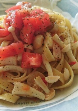 めっさ簡単 トマトベーコンのきのこパスタ-レシピのメイン写真