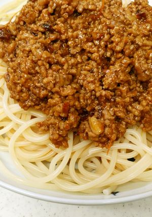 肉食系男子の簡単ミートソーススパゲッティ-レシピのメイン写真