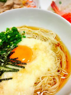あったか 月見とろろにゅーめん-レシピのメイン写真