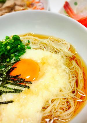 あったか 月見とろろにゅーめん-レシピのメイン写真